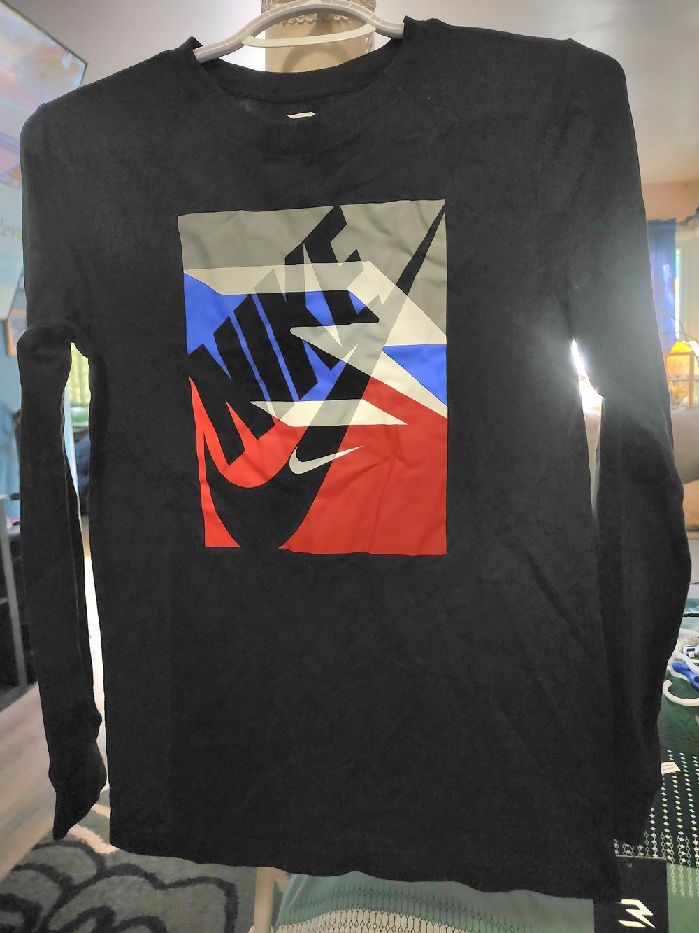Nike 3 Brand Kid's Black Long-Sleeve Graphic Tee Sz Lrg NWT